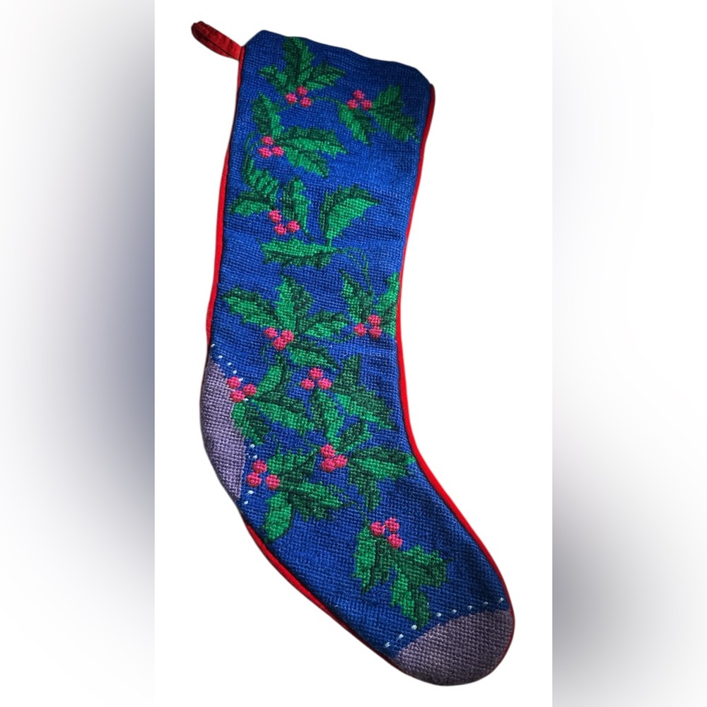 Nantucket collection 
Vintage Handmade  needlepoint stocking